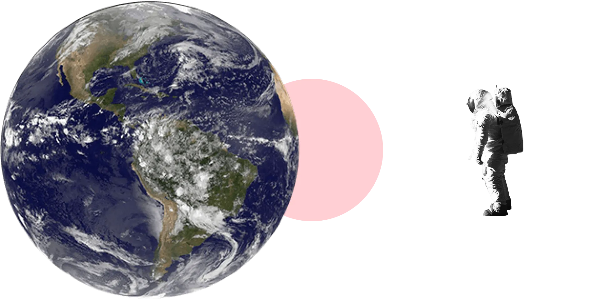 Astronauta observando o planeta Terra no espaço