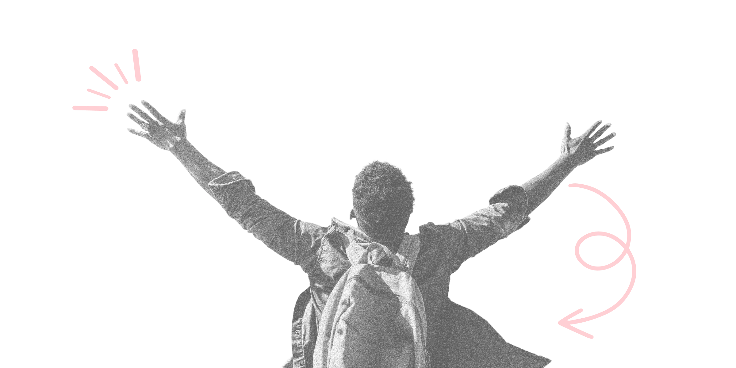 Homem de costas com braços abertos